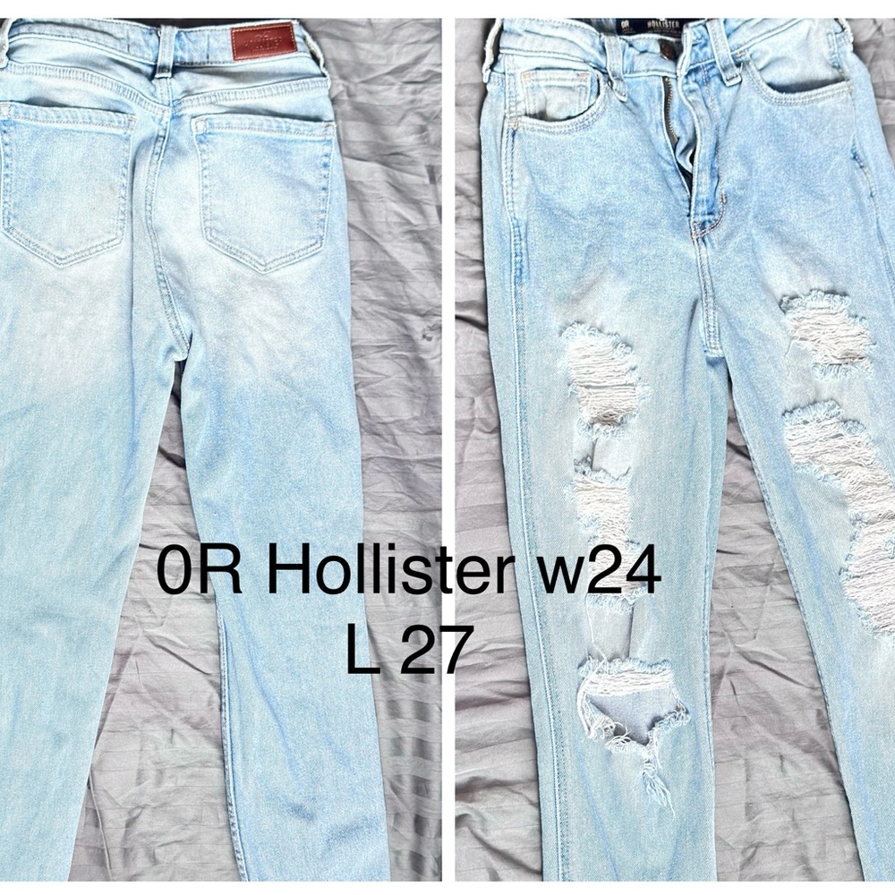 Hollister Light Wash Distressed Boyfriend Jeans